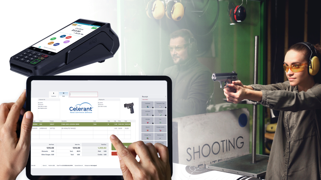 Mobile point of sale and credit card processor at firearm range